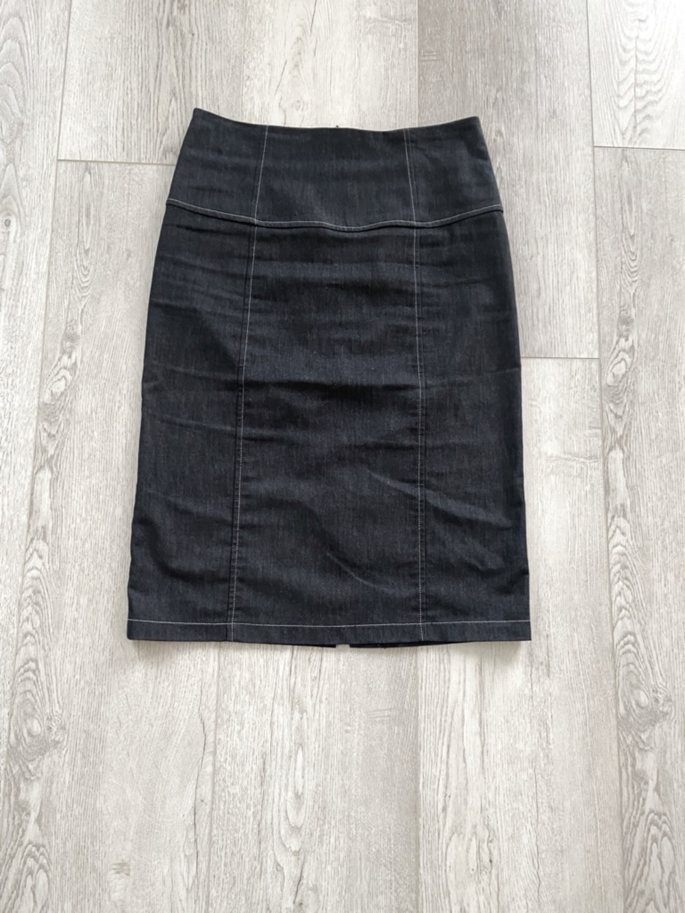 Sirens | Classic Black Denim Pencil Skirt